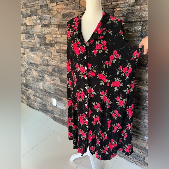 Floral Black and Pink Women's Dress - Picture 6 of 12